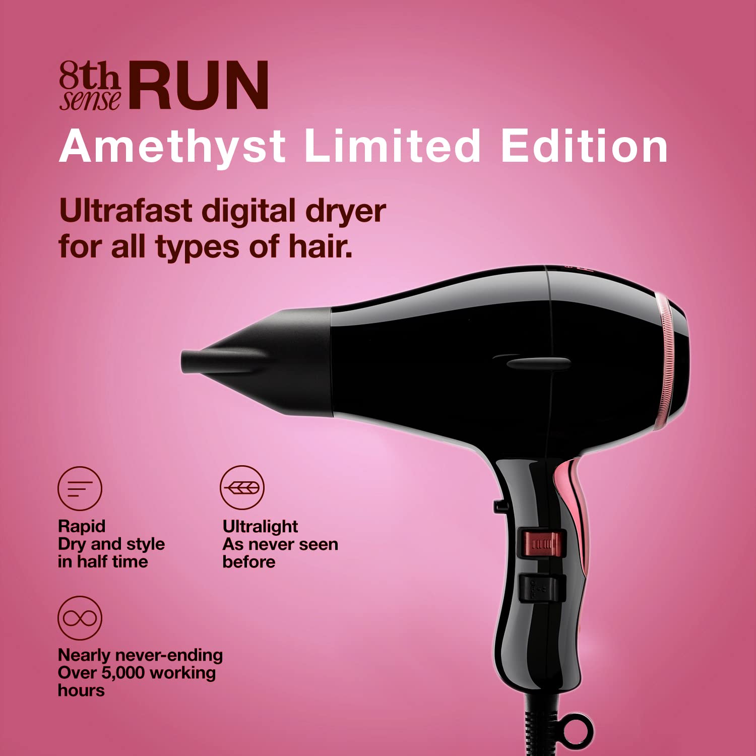 Elchim - 8th Sense RUN Professional Ultralight Hair Dryer Gift Set Edition - 1875 Watts