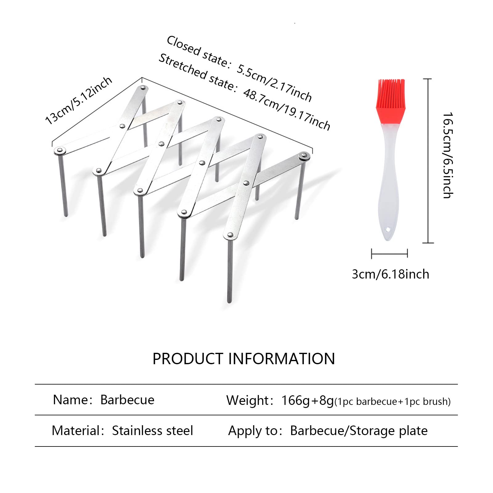 2 Porta BBQ In Acciaio Inox Regolabili - Supporto Per Griglie E Coperchi Con Spazzole - Foto 8