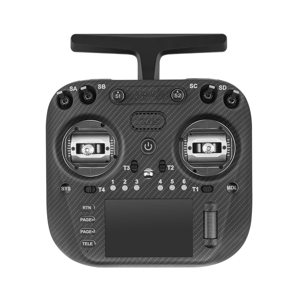 RadioMaster TX15 MAX Edition ExpressLRS AG02 Hall Gimbals IPS Touchscreen Radio Controller Mode 2 (Carbon Fiber Black)