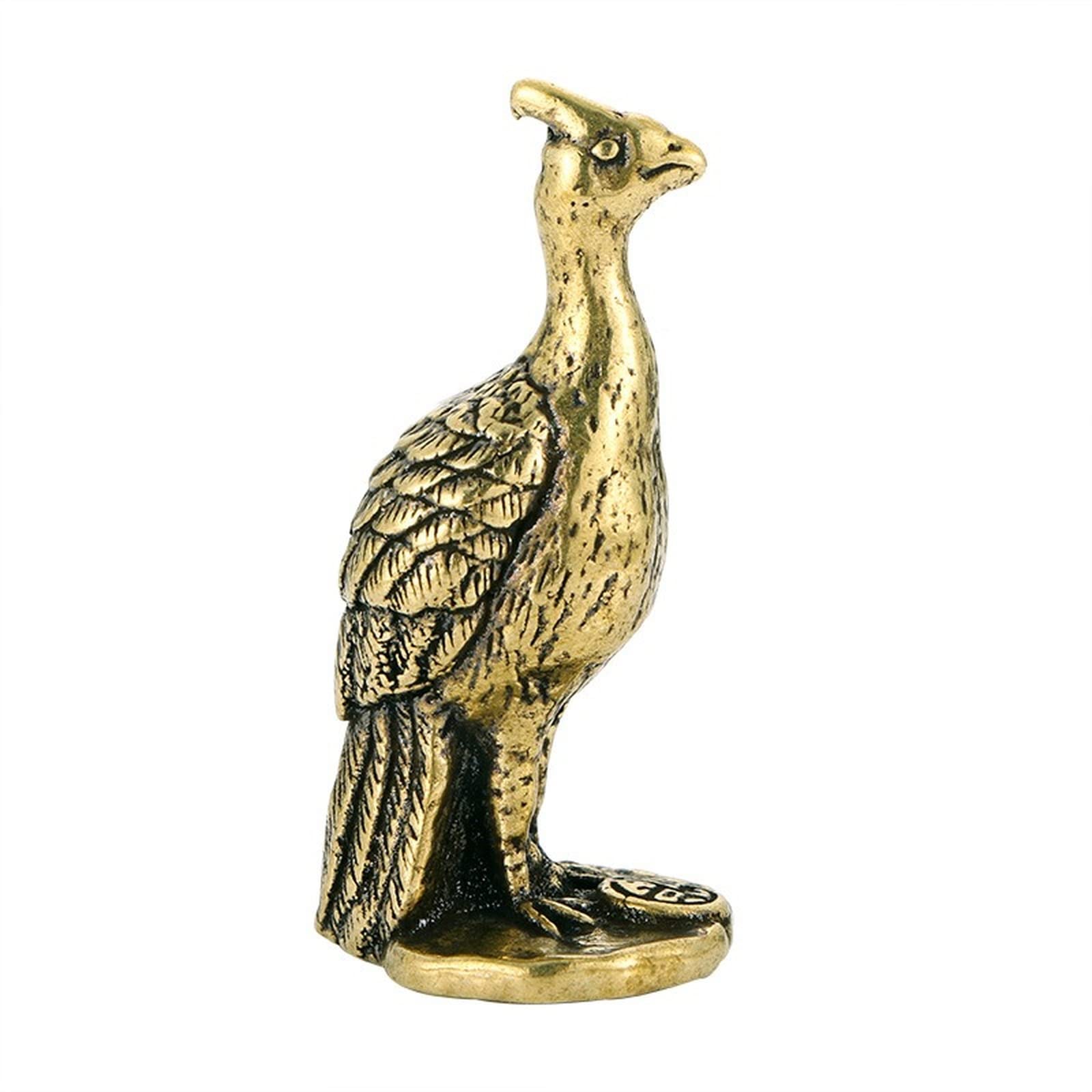 NGDFGR Solid Brass Peacock Miniature Figurines,Animal Bird Statue Crafts Desktop Small Ornament Home Sand Table Study Decor Accessories Study Paperweight