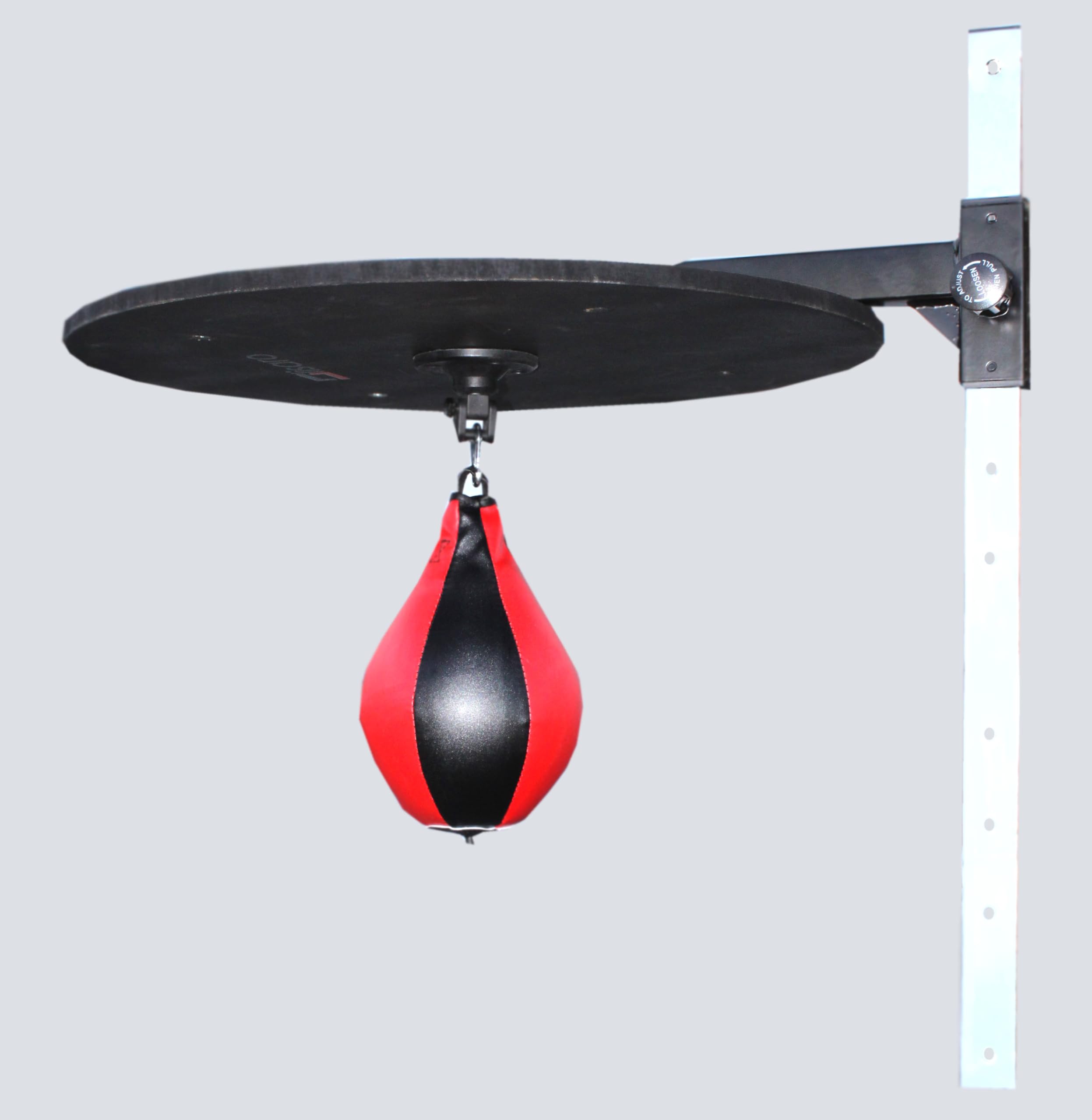 LISARO Pelota de velocidad para montaje en pared, altura ajustable, para entrenamiento de boxeo rápido e intenso, plataforma de madera estable de 60 cm, incluye pelota de reacción de boxeo, juego de