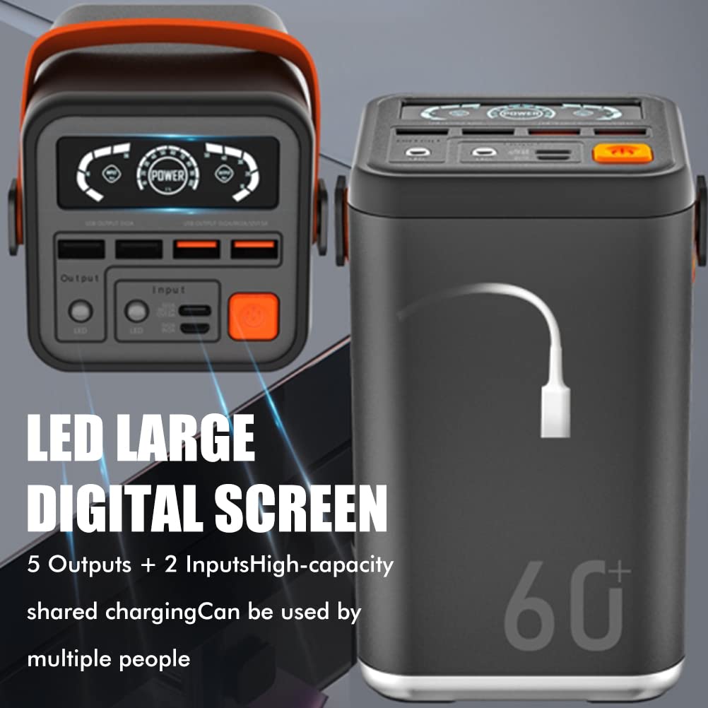 Carica Portatile Power Bank da 60000 MAh con 4 Uscite e 3 ingressi. Ricarica Ad Alta velocità per, Switch e Telefoni cellulari. Ideale per il Campeggio, i Viaggi (Grigio XB 6W)