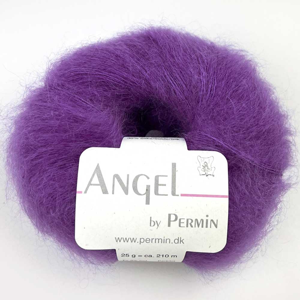 Fil de soie mohair laine douce pour tricot enfant coloris lilas 102