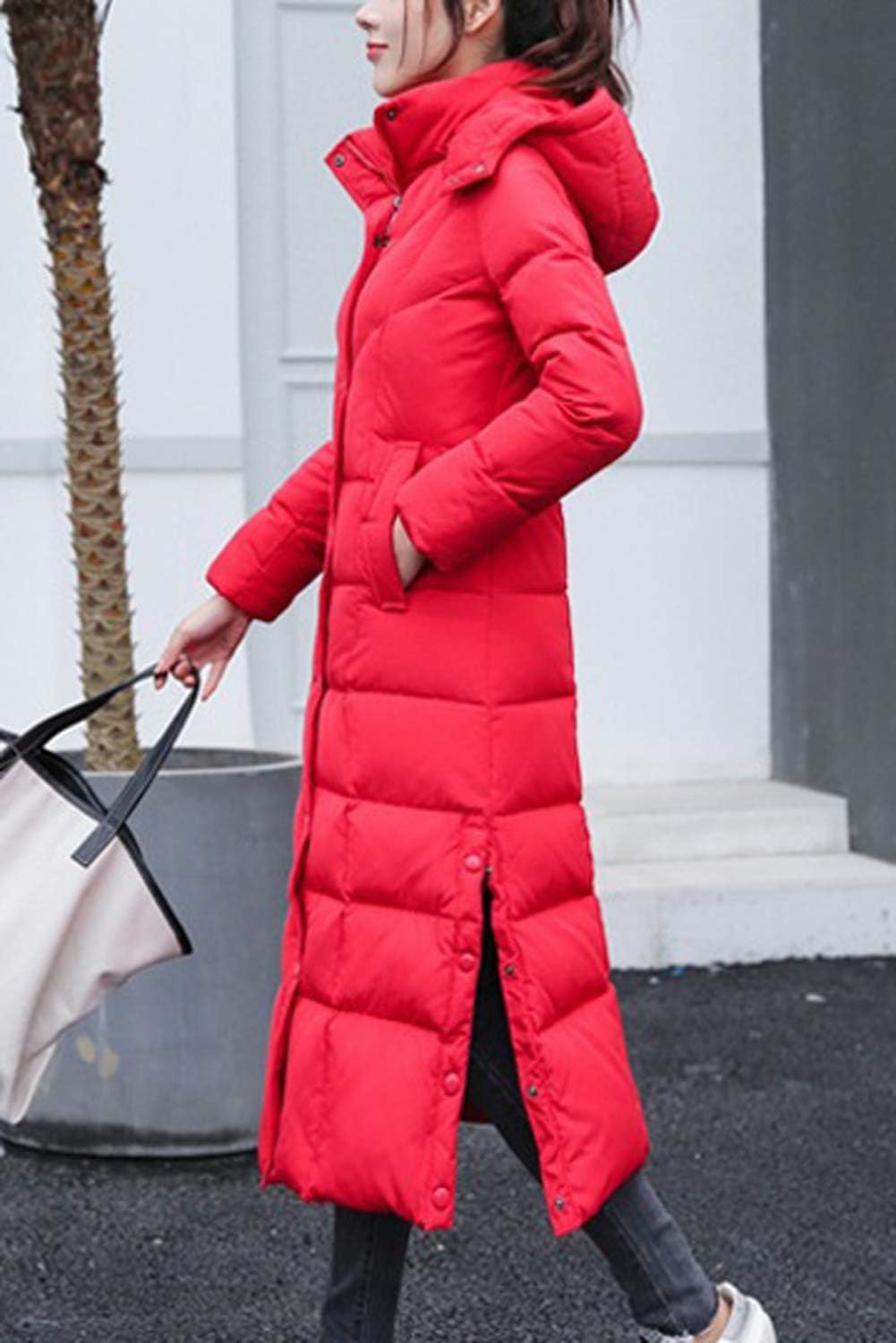 chouyatou Women's Winter Over Knee Removable Hooded Maxi Long Puffer Down Coat - Image 5