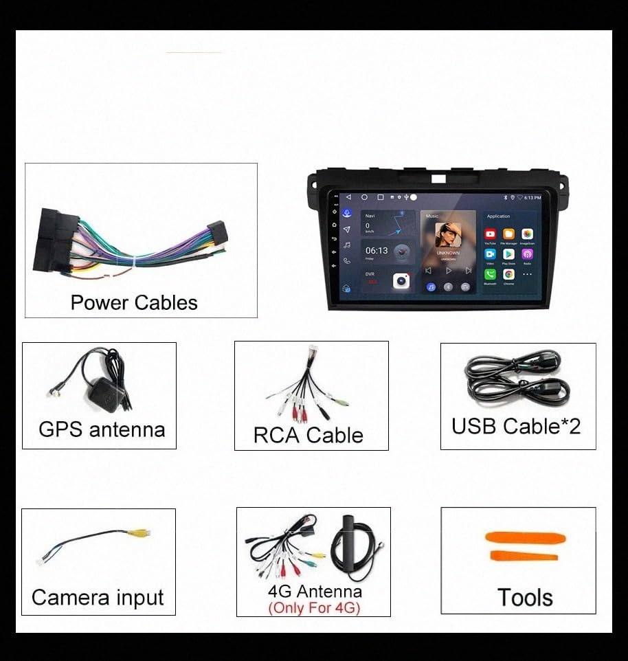 Radio Coche 2 DIN Pantalla para Mazda CX7 2008-2015 con Bluetooth, 4G+64G y cámara trasera 7
