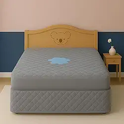 Capa Impermeável Protetor para Colchão Queen - 4 Camadas de Proteção - 100% Impermeável - Respirável e Não faz barulho (Cinza, Queen)