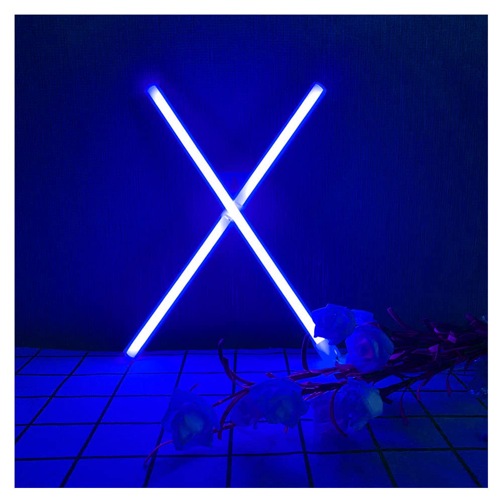 ENUOLI LED Letters Lights Alphabet Neon X Hanging Decorations for Wall Blue Battery/USB Operated LED Neon Art Decorative Lamps for Girls Bedroom Birthday Wedding Party Anniversary โ image 1