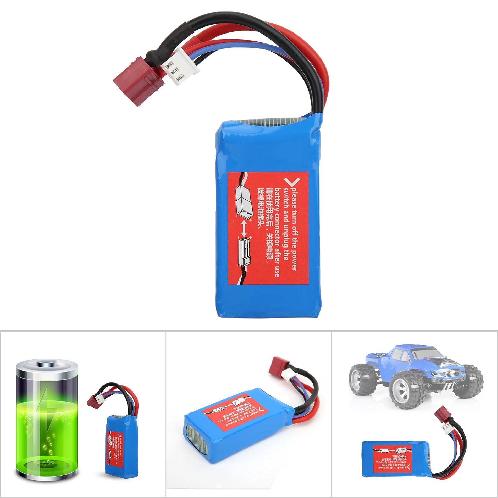 Cryfokt 7.4V 1500MAH RC Vehicle Battery for A959-B A969-B A979- K929-,