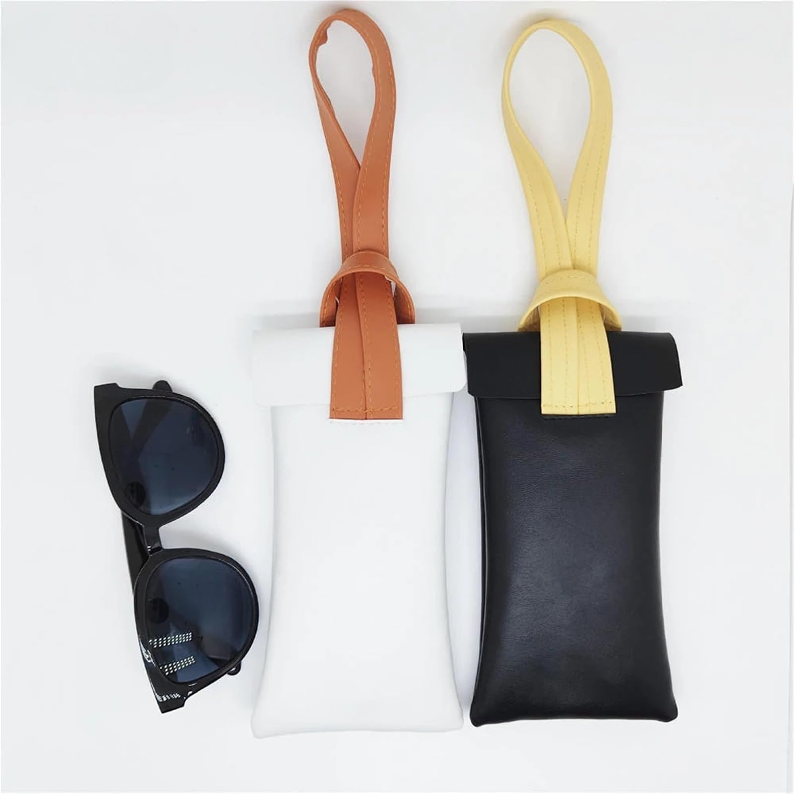 Lot de 10 étuis à lunettes avec bracelet, soleil blocs couleurs, pochettes rangement portables for lecture, for femmes pour Lunettes de Soleil