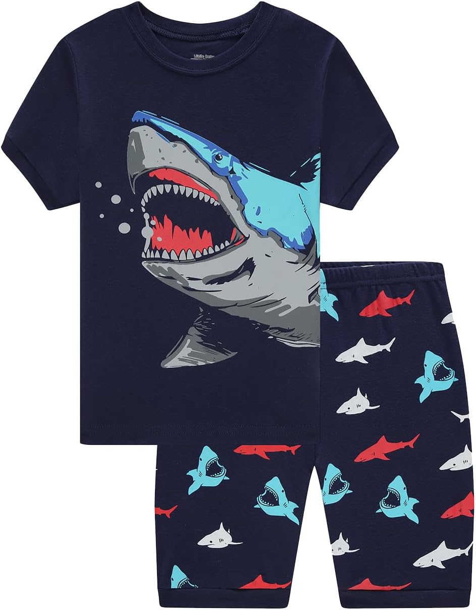 Boys Cotton Dinosaur Pajamas Kids Summer Shorts Space Pjs Toddlers Truck Sleepwear Sets 18Months-10Years - Image 2