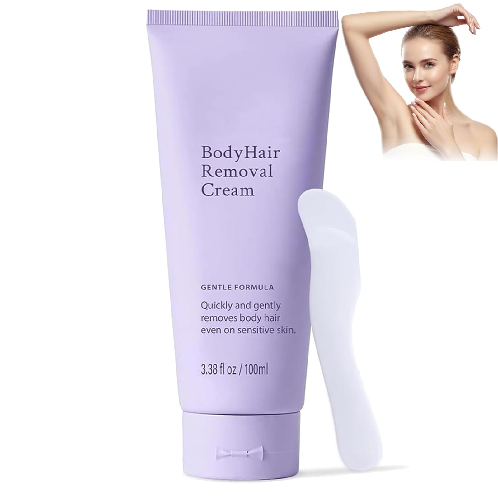 Body Hair Removal Cream, Painless Hair Removal for Sensitive Skin, Depilatory Cream with Spatula Applicator for Unisex & All the Skin