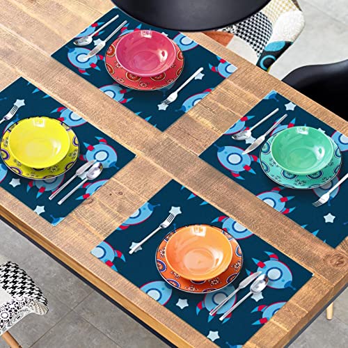 Sets de table fusée dessin animé aux finitions soignées pour repas - 8