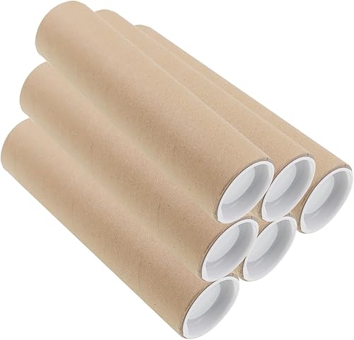 Miniatura 14 de Tubo de correo con tapa, tubo de póster de papel kraft resistente, tubo de cartón redondo para envío, tubo de póster de envío duro, tubo de póster