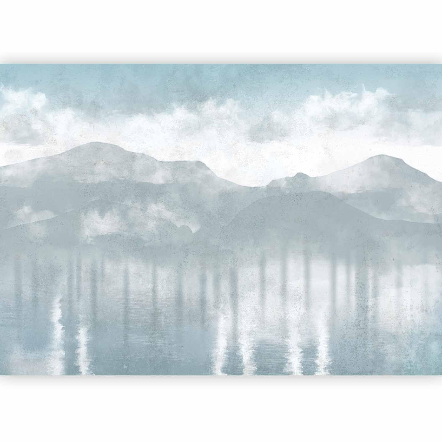murando Photo Wallpaper Landscape 150x105 cm / 60"x42" Non-Woven Premium Art Print Fleece Wall Mural Decoration Poster Picture Design Modern Abstract Fog Mountain Boho c-A-10096-a-a