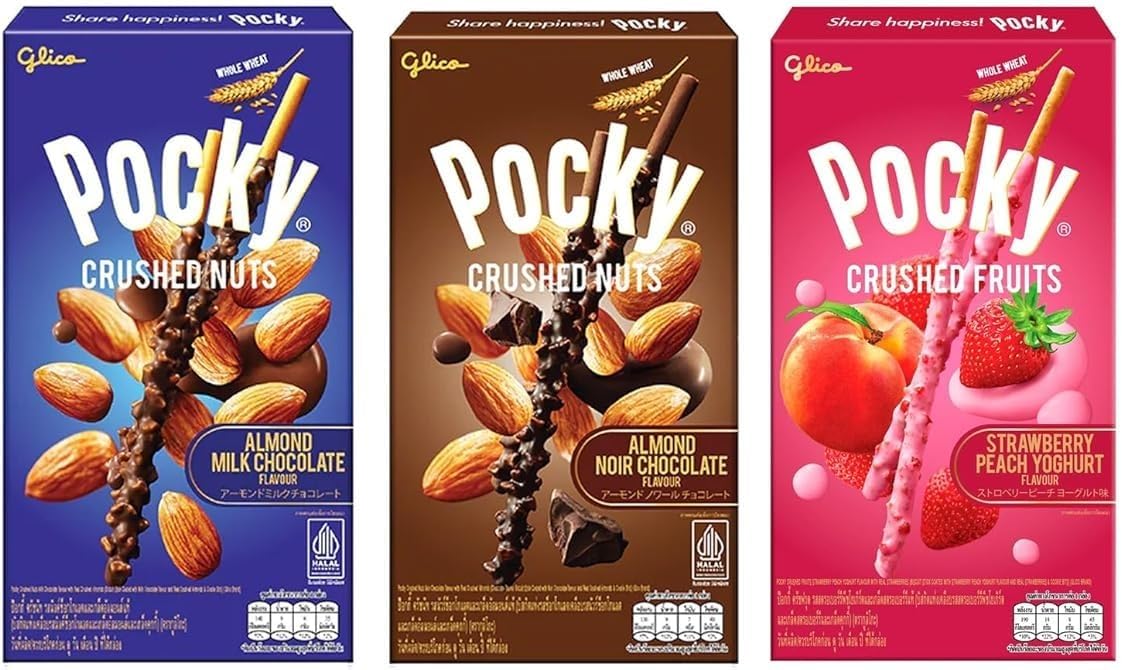 Pocky Biscuit Sticks Crushed Fruits, Almond Milk Chocolate, Almond