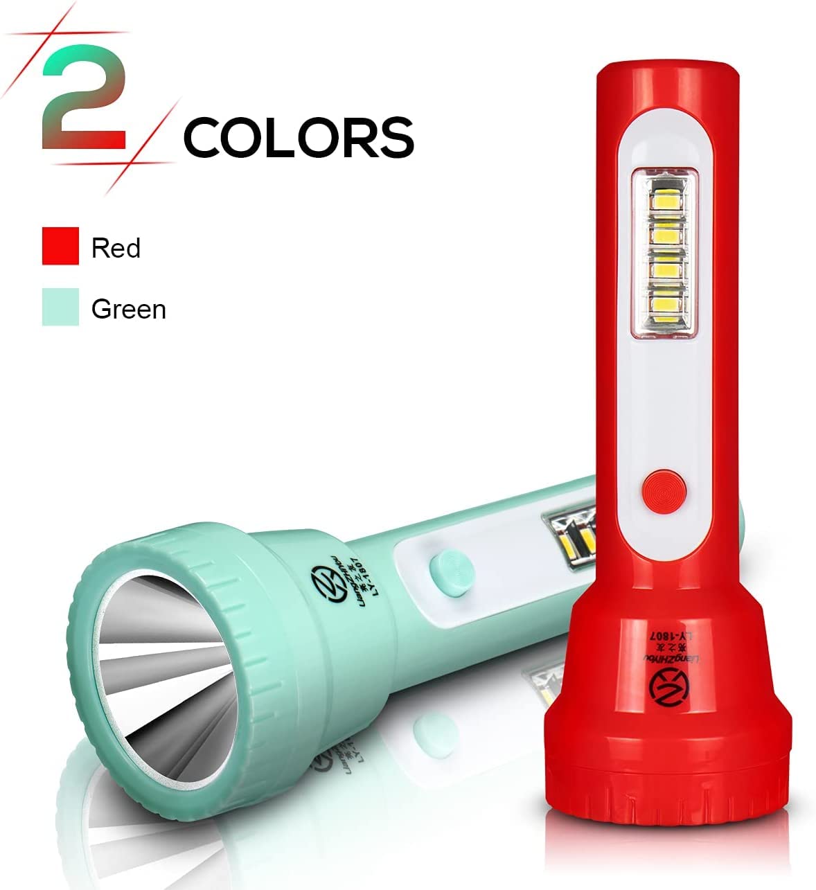 Tokeyla 2 Pack Rechargeable Kids Flashlight,Portable Flashlight with COB LED,Lightweight and Bright Flashlights for Kids EDC Flashlight for Toddler School Children's Kids Camping(Middle)