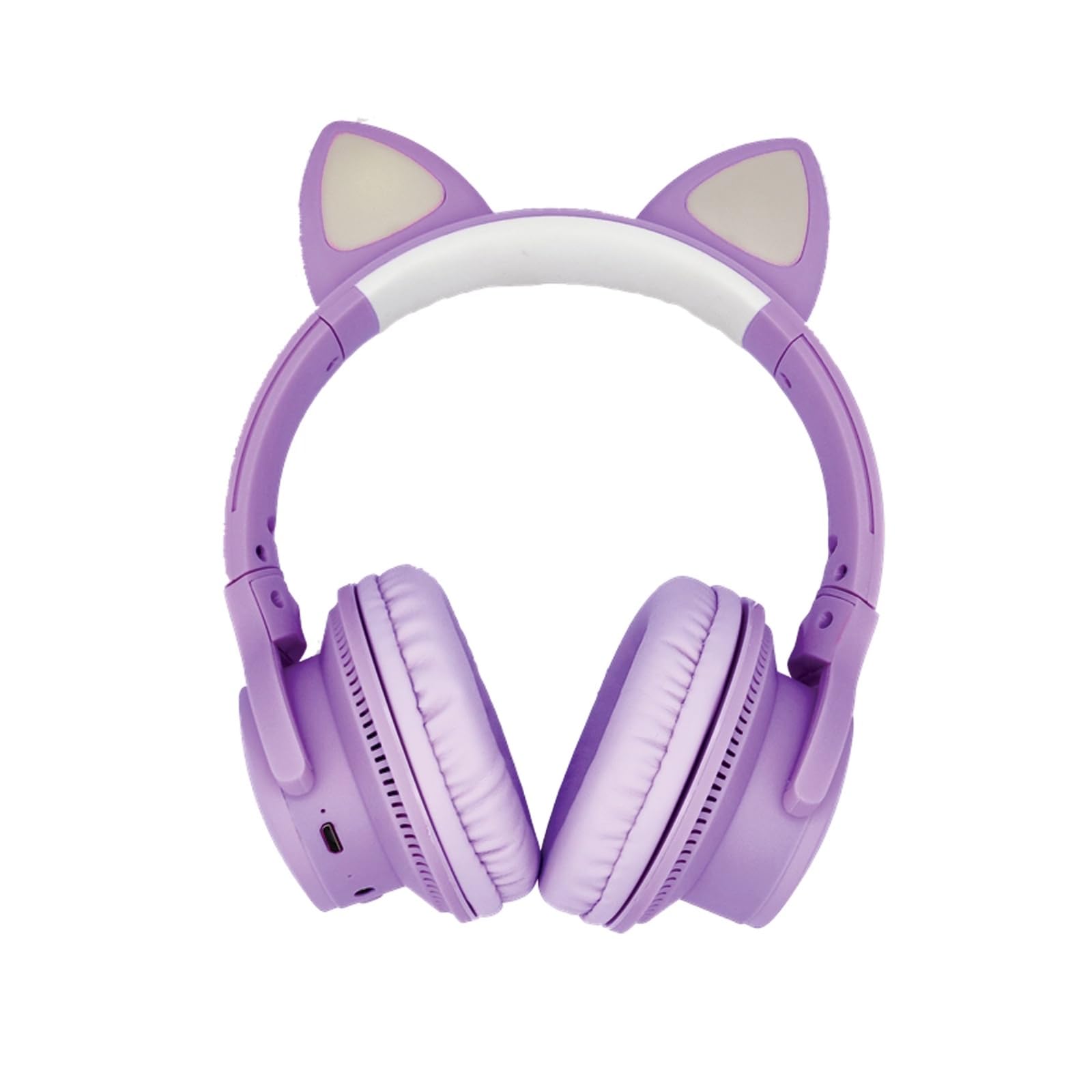Wireless Bluetooth Headphones for Kids | Cute Rabbit LED Light | Foldable | Stereo Over Ear with Microphone | Call Function | TF Card | for iPhone | IPad | Smartphone | Laptop | PC | TV Blue (Purple)-image-36