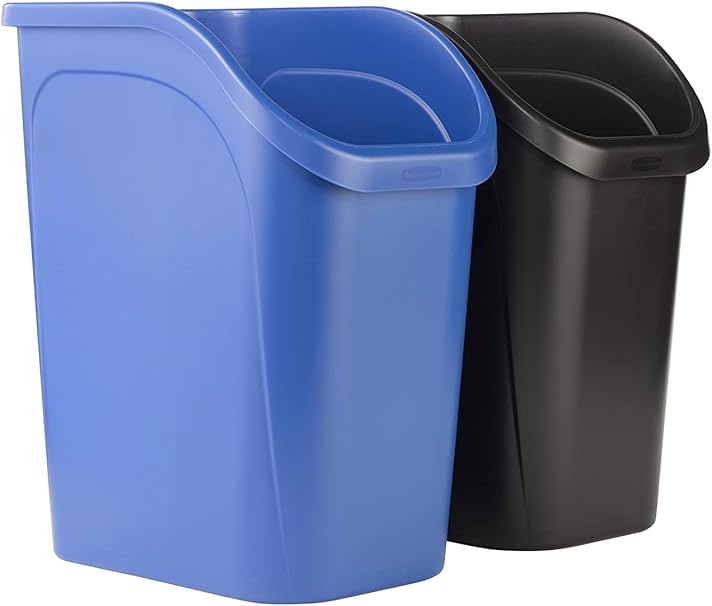 Rubbermaid Undercounter Small Trash Can, 2 Pack Blue and