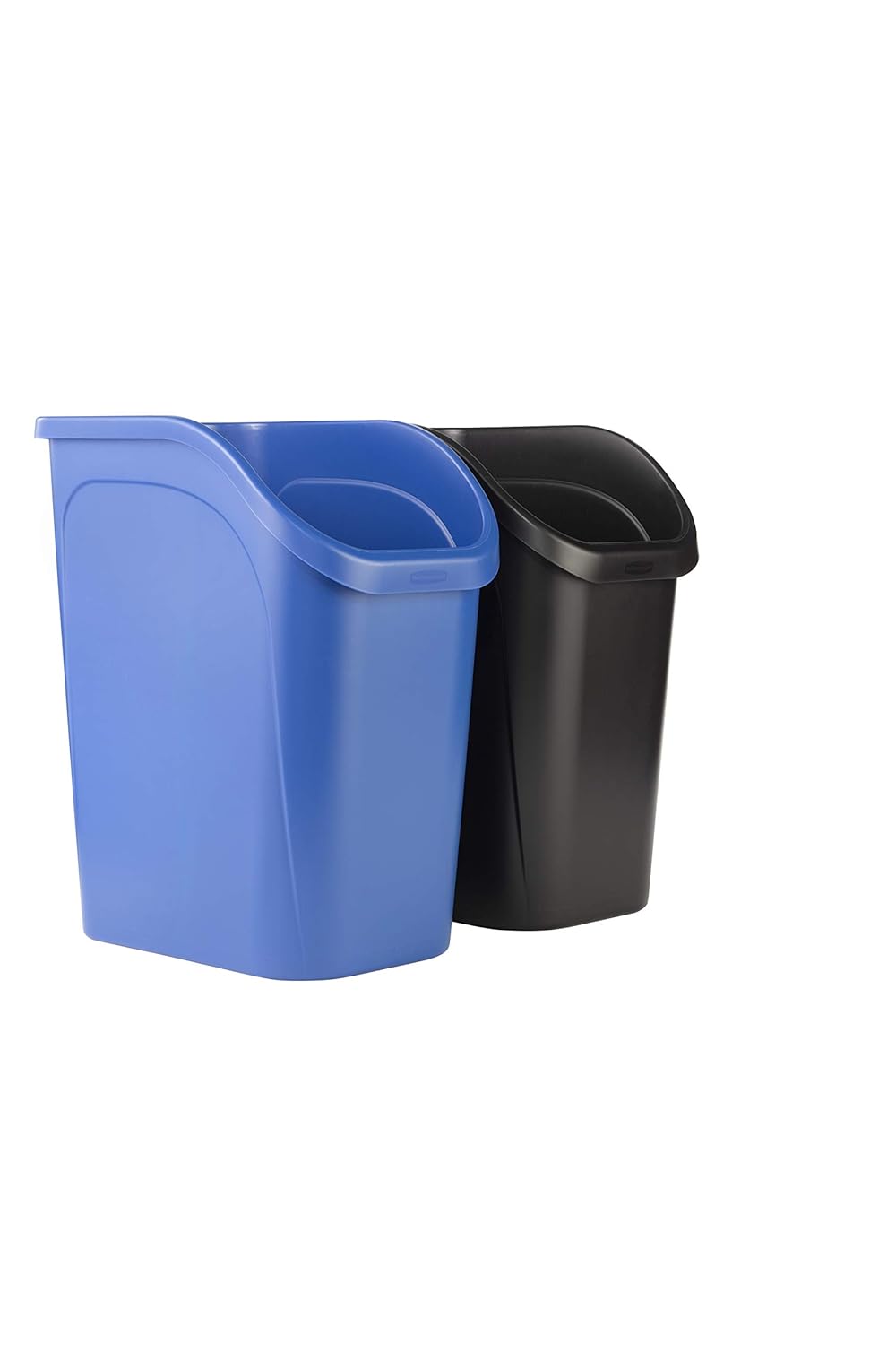 Rubbermaid Undercounter Small Trash Can 2 Pack Blue and Black for Recycling Waste 9 4-Gallon Fits under Sink