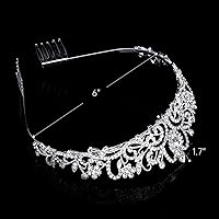 Vista 40 de Corona de princesa para mujer, tiaras de reina de cristal para niñas, accesorios para el cabello de novia, regalos para cumpleaños, boda