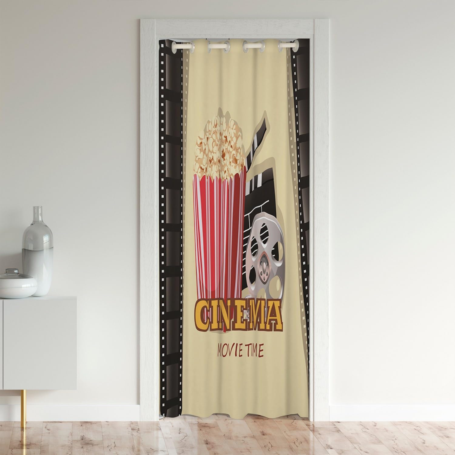 Rideau occultant contre la lumière extérieure pour entrée et salon style cinéma