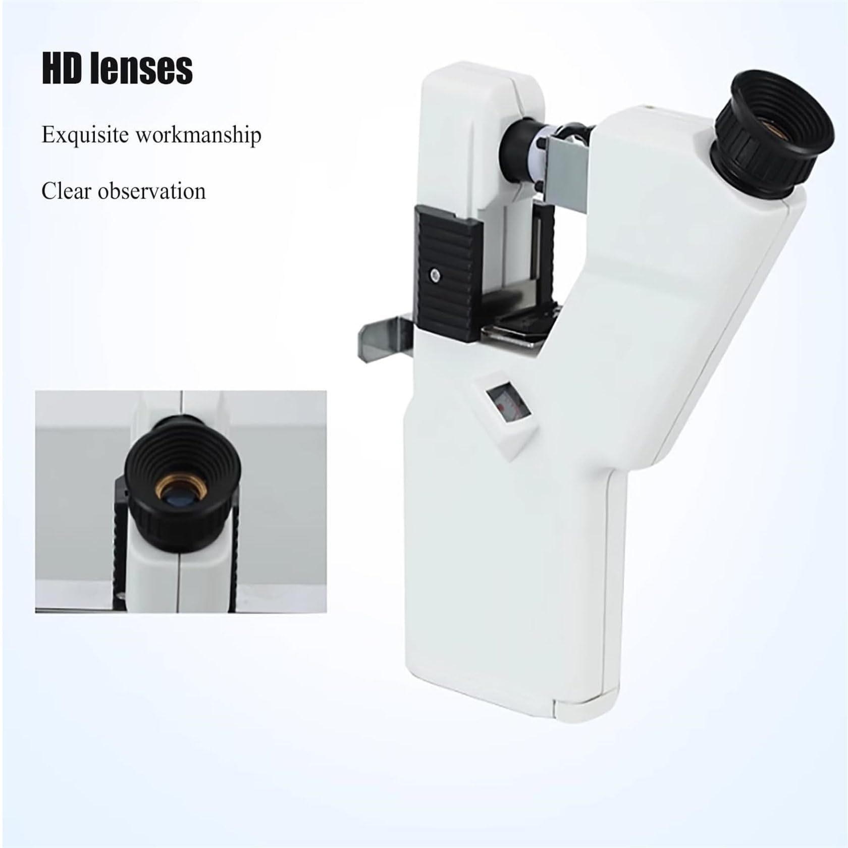 Lentómetro manual portátil para optometría, focimetro de mano con rango de 0-±15D y ángulo de eje de prisma de 0°-360°, ideal para medición externa de lentes