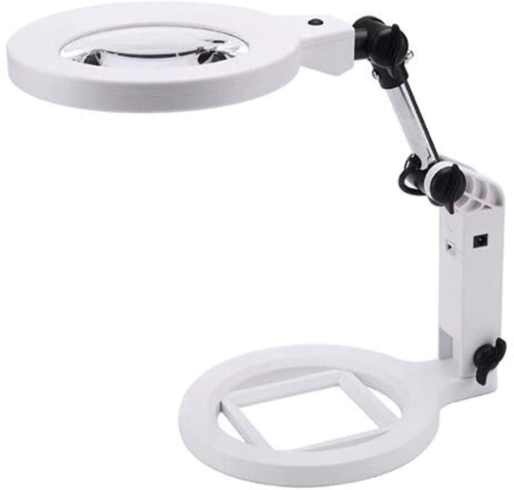 asdchZen Desktop Hands Free Magnifying Glass,2X 5X Led Foldable Magnifier Lamp,Reading Magnifying Glass Loupe For Reading Repair Hobby And Crafts