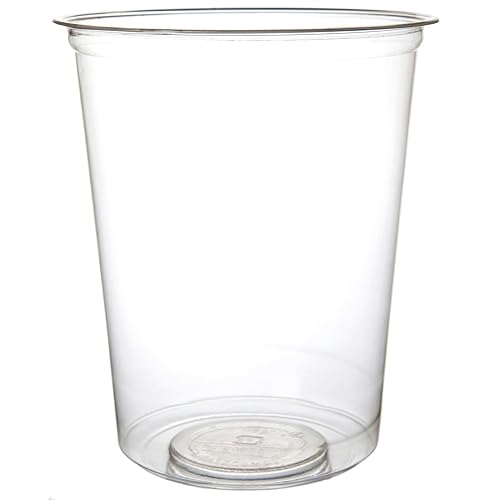 ECO PRODUCTS Contenedores redondos transparentes compostables de 32 onzas, caja de 500, preparación de comidas de plástico PLA, tapas se venden por