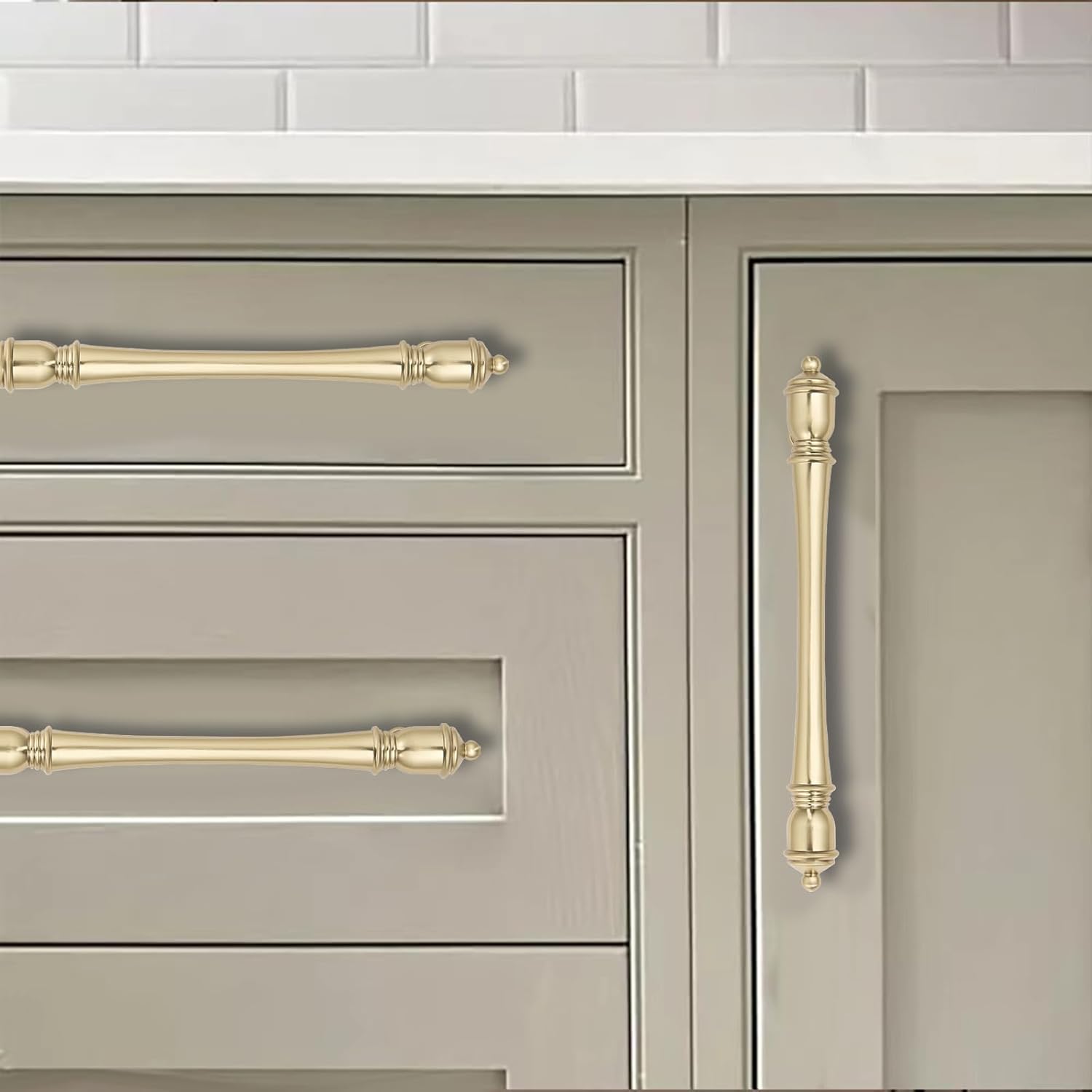 khtumeware 10 Pack 4 inch Brushed Gold Cabinet Pulls Heavy-Duty Solid Matte Gold Cabinet Hardware Drawer Pulls Hardware Suitable for Kitchens bathrooms and Dressing Tables