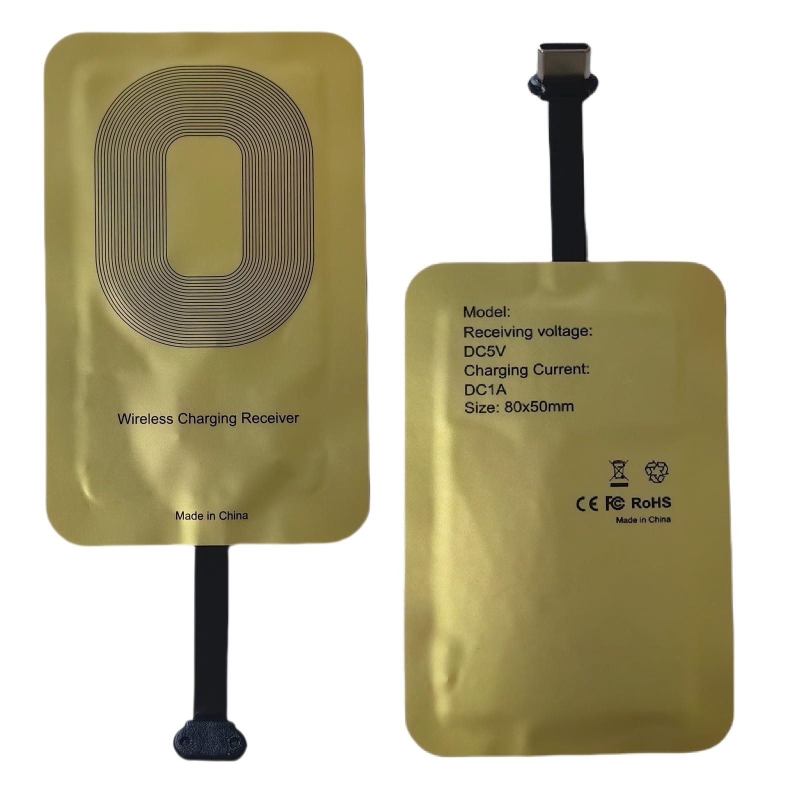 Blllue Type C Wireless Charging Receiver Compatible with Samsung A40 A41 A42 A15 A14 A13 A12 A11 A10e A01 A32 A31 A30 A25 A24 A22 A21s A21 A20e A20 A72 A71 A52 A51 A50 All Android Type-C Phones