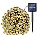  Qedertek Solar String Light, 33ft 100 LED 8 Modes Light Sensor Control Waterproof Decorative Ambiance Light For Patio, Lawn, Garden, Fence, Balcony, Party, Holiday, Christmas Decorations(Warm white)