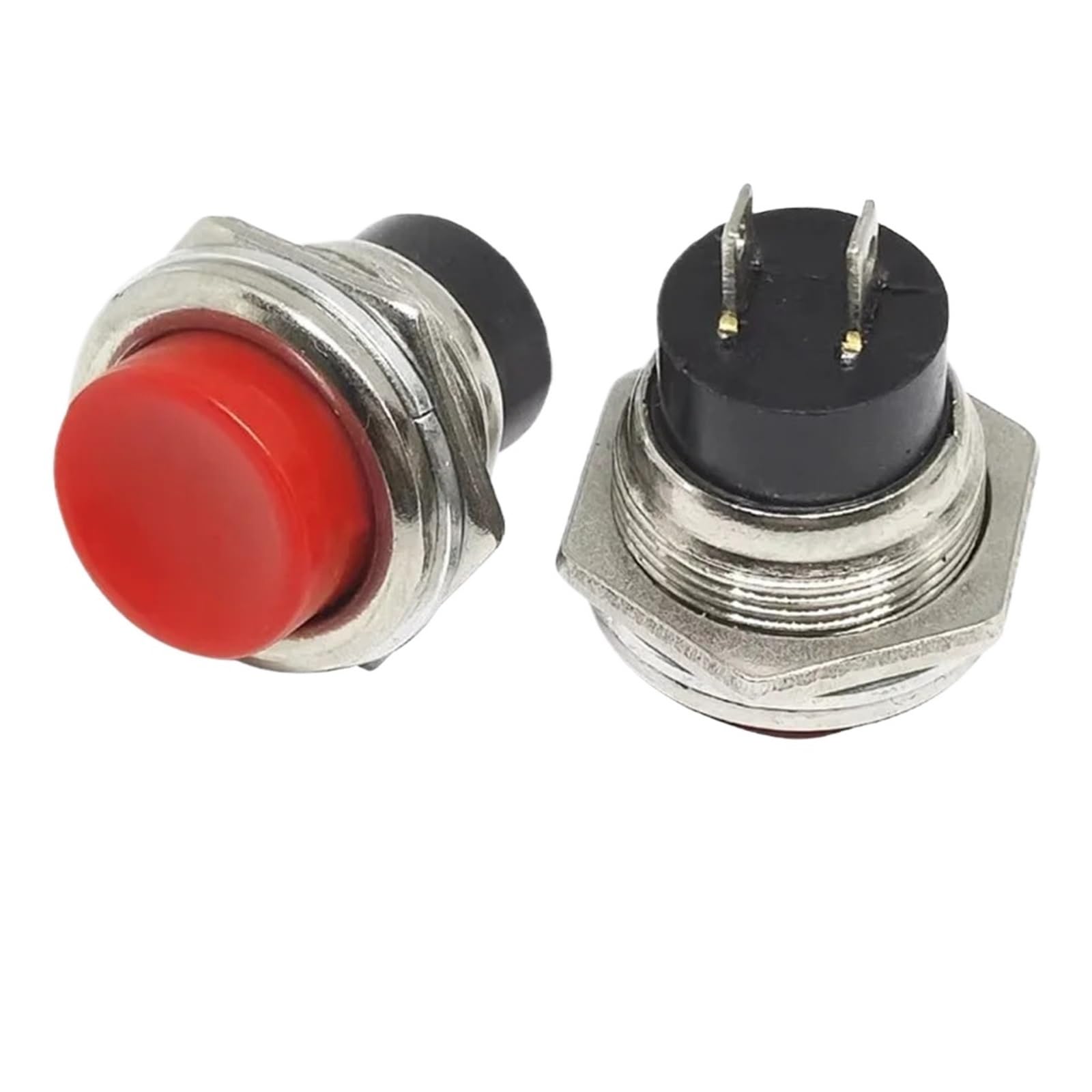 Okrągły przełącznik zasilania DS-212, 16MM, mały automatyczny reset chwilowy przycisk, 5/20 sztuk (czerwony, 100 szt.)
