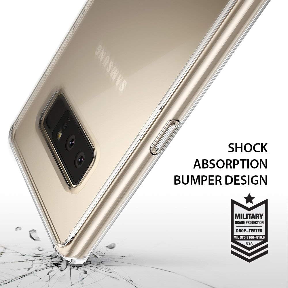 Ringke Fusion Compatible with Galaxy Note 8 Case Crystal Transparent PC Back TPU Bumper Drop Protection Scratch Resistant Natural Shape Protective Cover for Galaxy Note8 - Clear