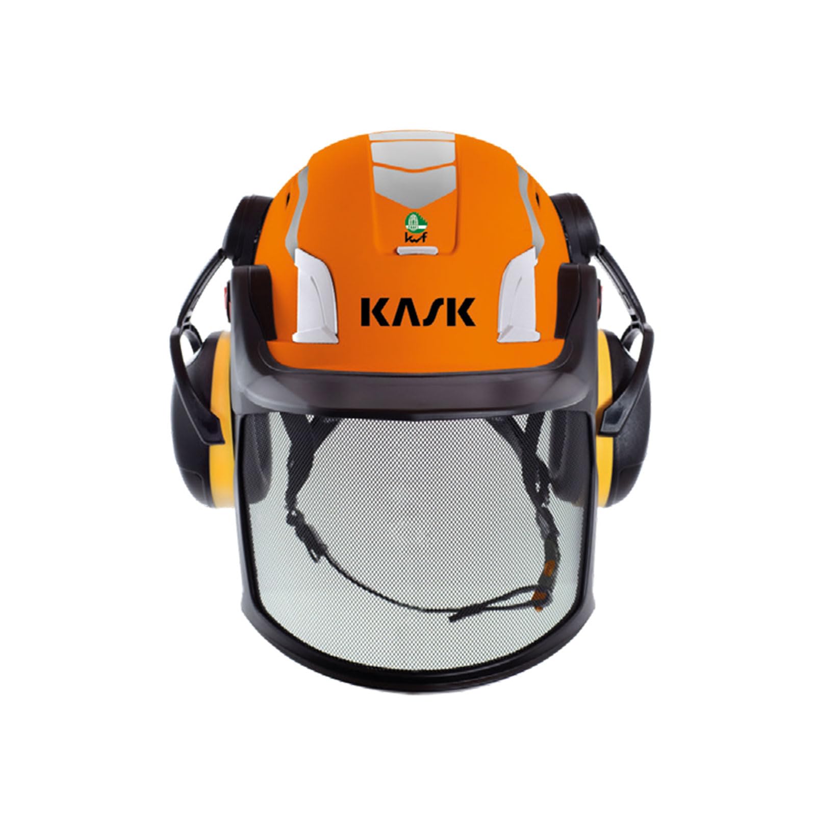 KASK Forsthelm ZX Air Combo | Forstschutzhelm KWF-Profi | Größe 52-63cm | 8 Lüftungskanäle | Großes Einstellrad (orange Fluo)