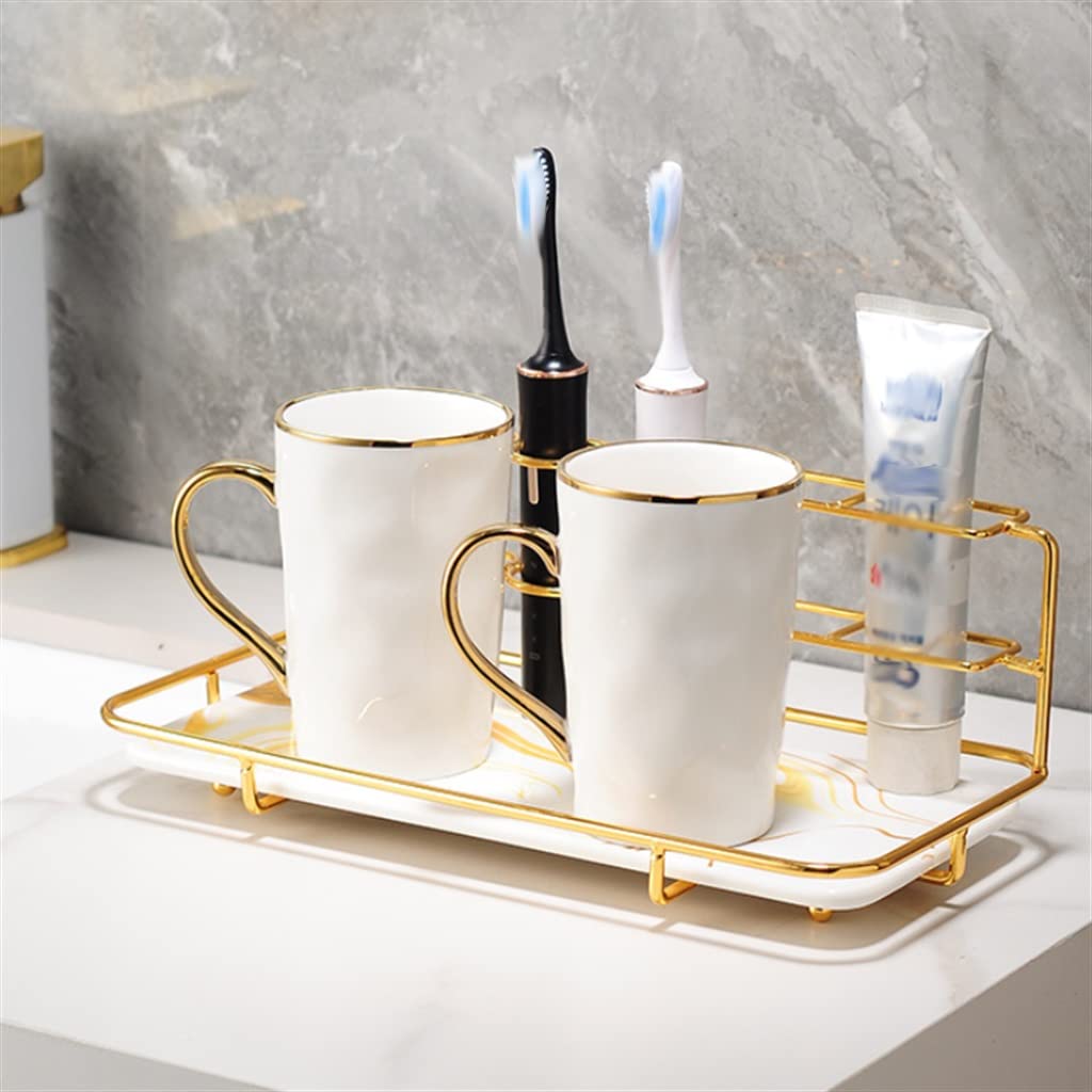 3 gobelets en céramique pour rince-Bouche avec étagères Nordic Brushing Cup Wash Set Couple Tooth Cup Porte-Brosse à Dents