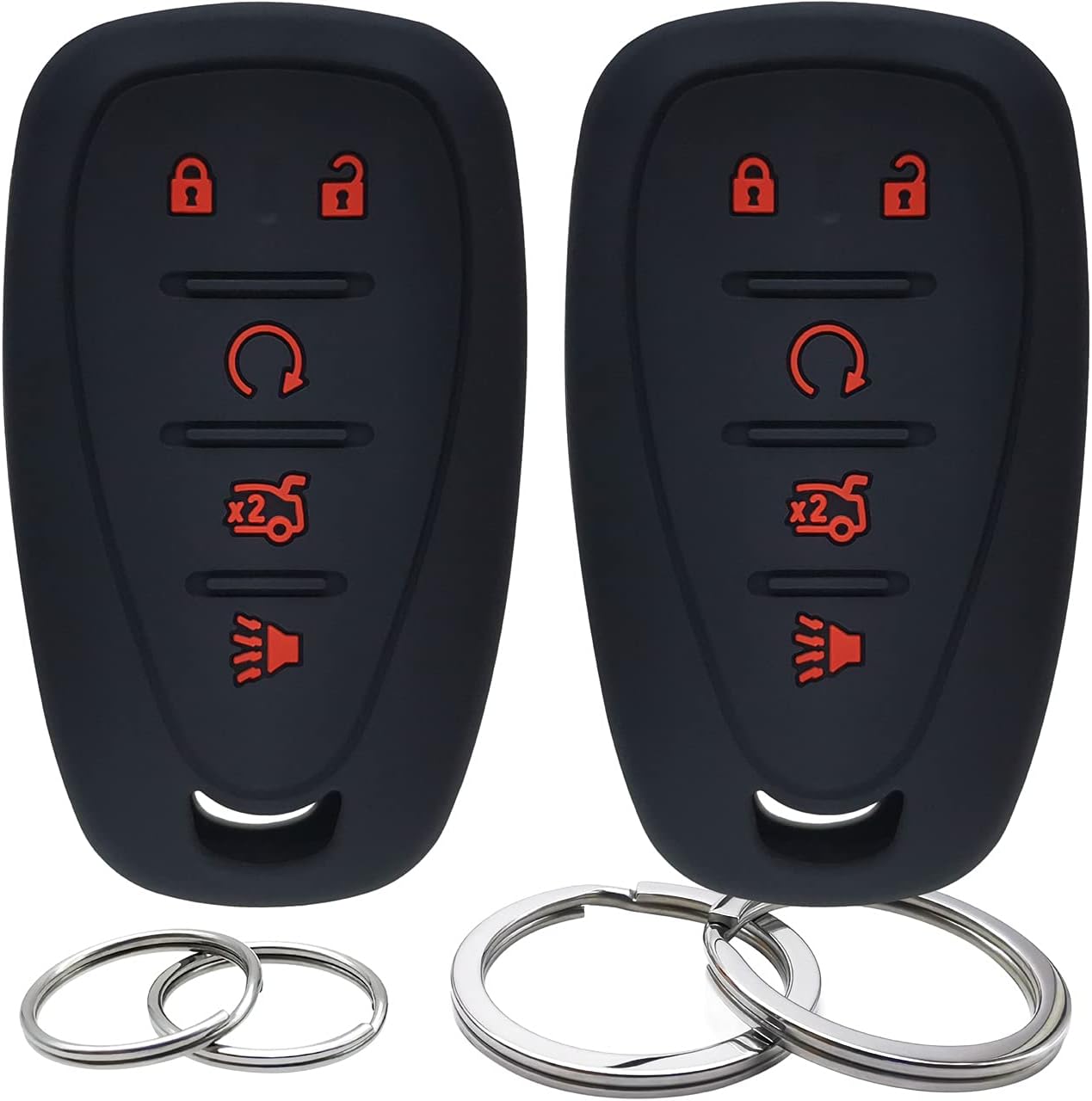 GFDesign 2 Pcs Silicone 5 Buttons Key Fob Cover Remote Case