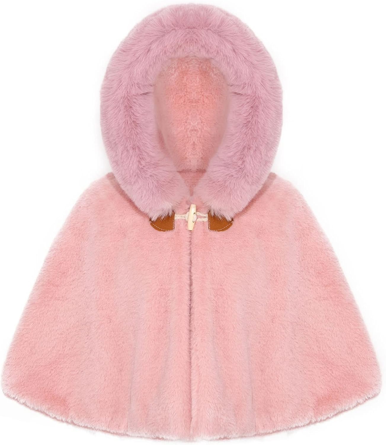 iiniim Baby Toddler Girls Fleece Hooded Capes Poncho Cloak Coat Cartoon Winter Warm Shawl Outwear