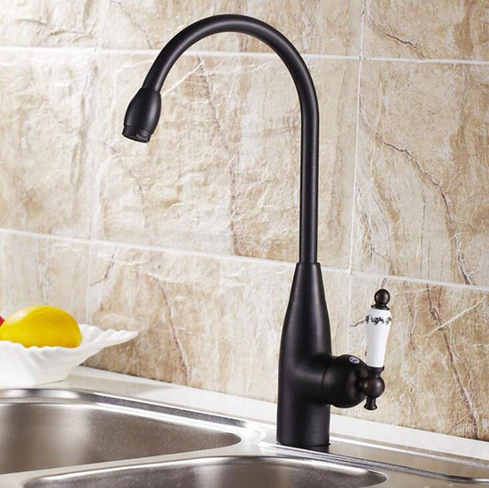 Robinet de cuisine rétro noir pour remplacer un vieux mitigeur