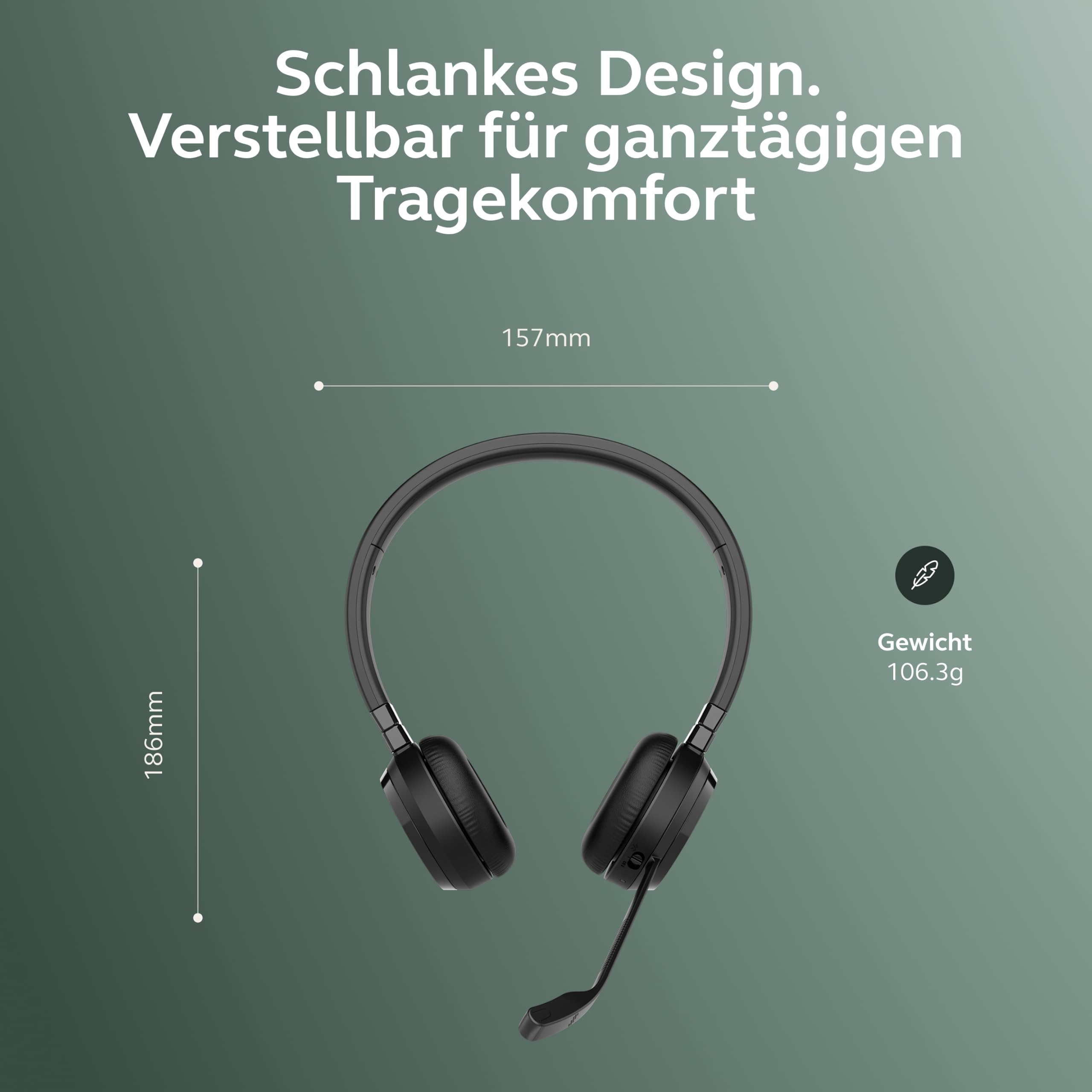 Jabra Evolve 65 TE (3. Ausgabe 2025) Kabelloses Bluetooth-Stereo-Headset mit Geräuschunterdr.-Mikrofon, verbindet 2 Geräte, 16h Akkulaufzeit, USB-A-Adapter, MS Teams-Zertifiziert, Schwarz