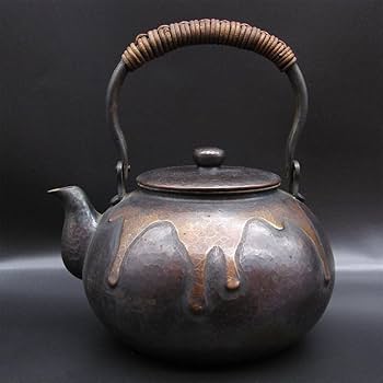 Amazon.co.jp: 玉川堂/やかん/銅製/目打ち/銅器/古い/茶道具/鎚起銅器