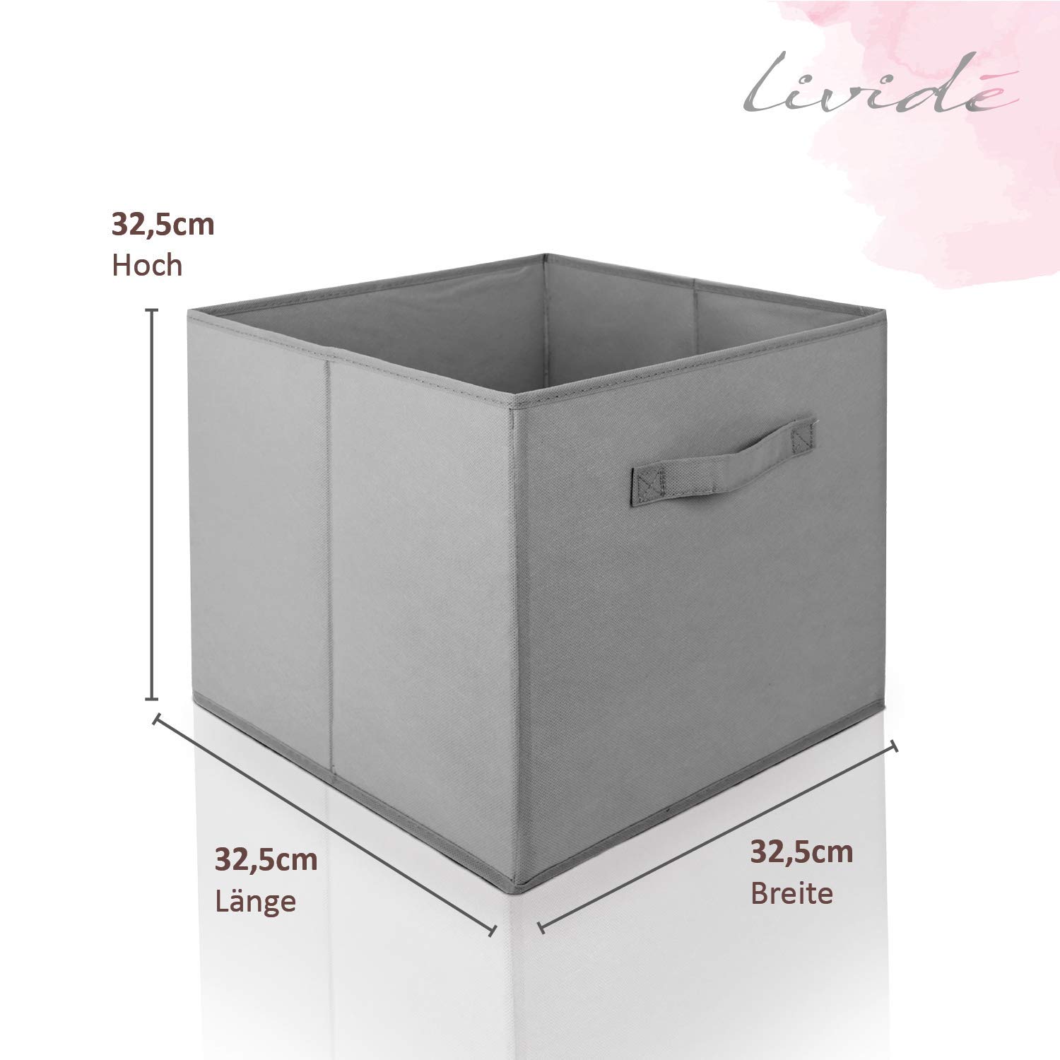 4 Contenitori per Kallax 33x38x33 Scatole Tessuto con Maniglia Cubo pieghevole