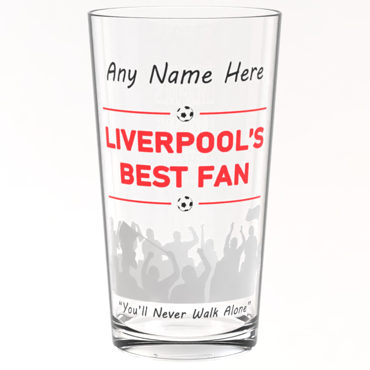 Personalised Liverpool Pint Glass - Best Fan Football Beer Glass Gift