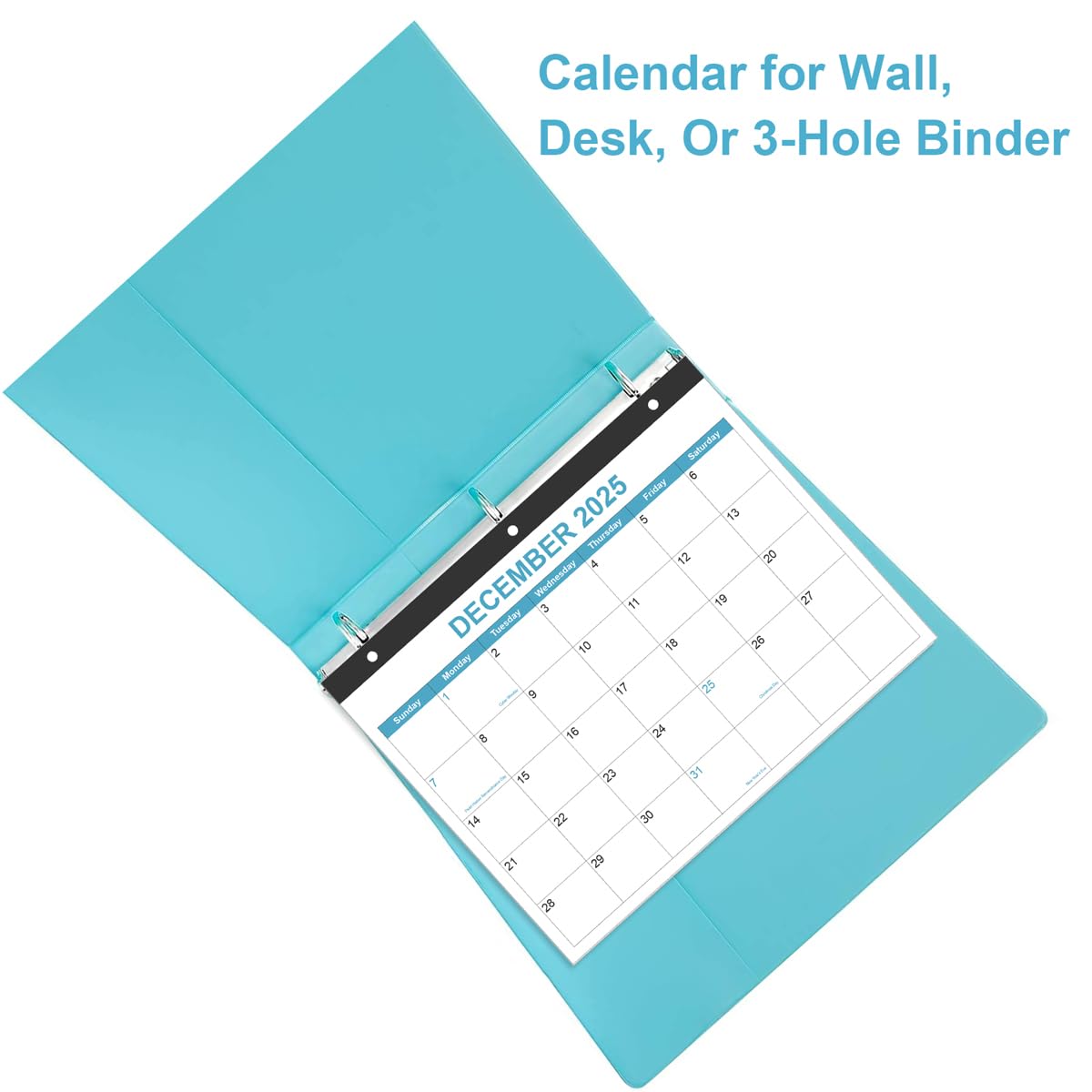 Amazon.com: 2025-2026 Calendar for 3 Ring Binder - Desk