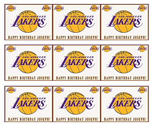 Los Angeles LA Lakers - Edible Cake Strips - 2.5" x 10.5" Strips (3 pieces/sheet)