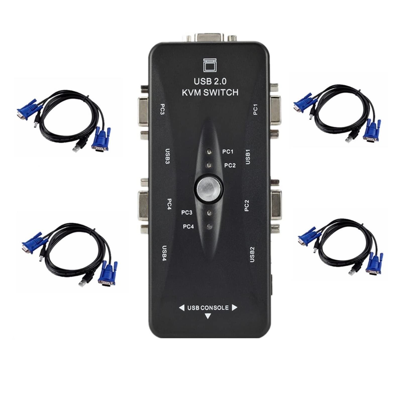 4 portowy przełącznik Kvm USB 2.0 rozdzielacz VGA drukarka klawiatura z myszką Pendrive udostępnij Switcher 1920 * 1440 przełącznik VGA Box Adapter do laptopa, telewizora, projektora(4 KVM lines)