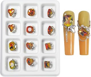 FackLOxc 1 caja de diamantes de imitación para decoración de uñas, color marrón, añade estilo a tus uñas para uso doméstico o de salón