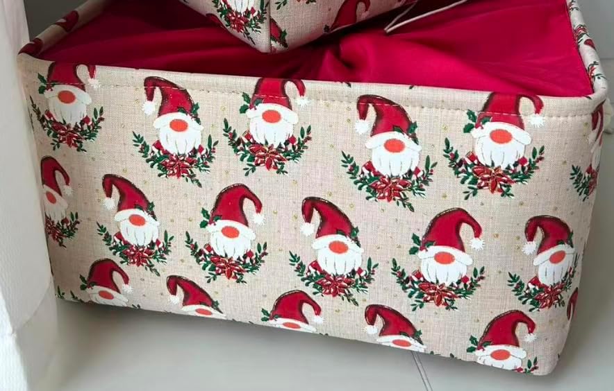 Christmas Baskets Large Storage Basket, Santa Pattern