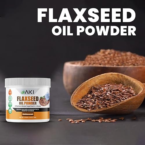 Miniatura 5 de AKI - Aceite de linaza en polvo, lleno de nutrientes esenciales como ácidos grasos omega-3, fibra y lignanos, libre de aditivos artificiales,