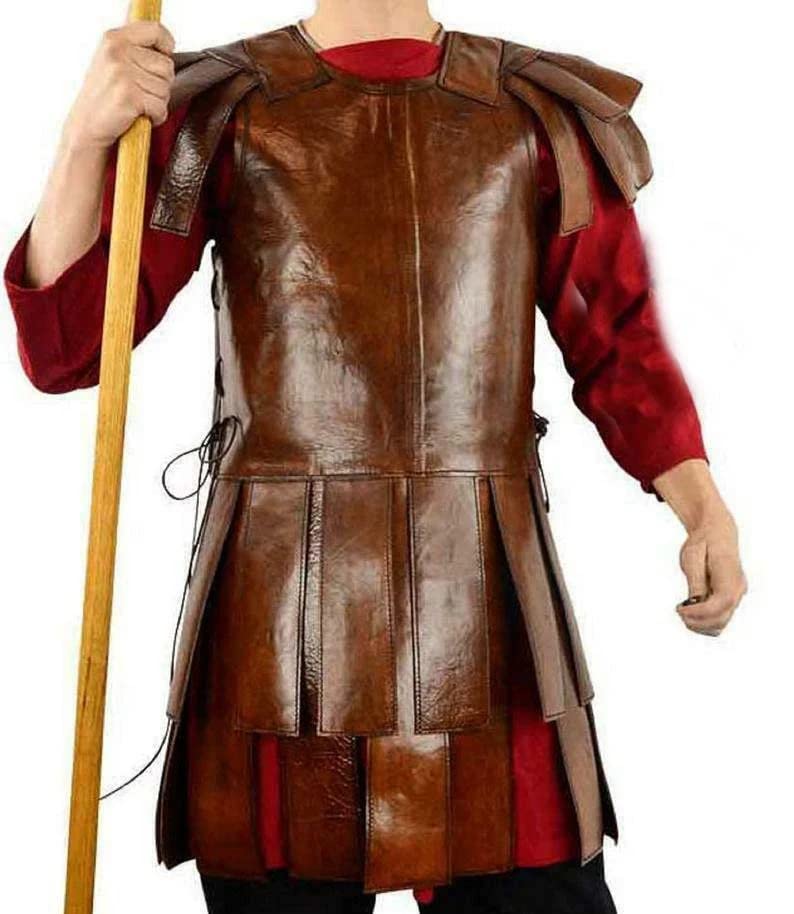 NauticalMart Roman Leather Subarmalis Medieval Leather Costumes Thick Leather Sleeveless Leat Wearable Body Armor