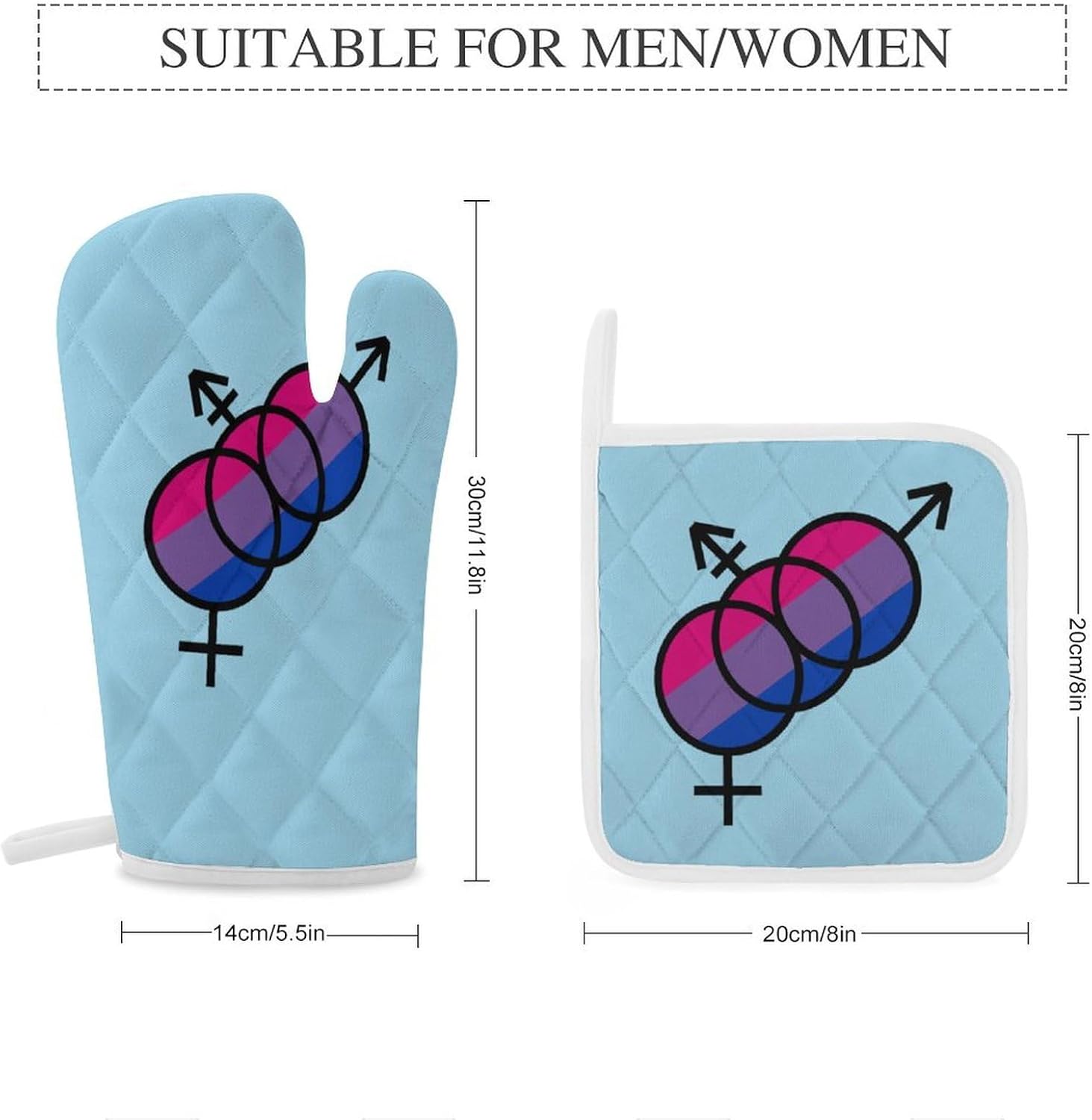 Biunity Logo Oven Mitts and Pot Holders 4Pcs Set Heat Resistant Cooking Mitts Hot Pads